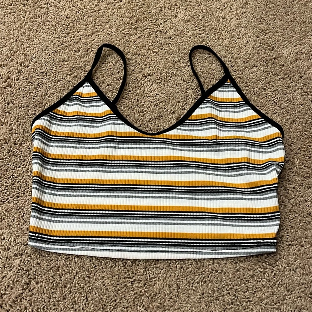 Striped cropped tank top
